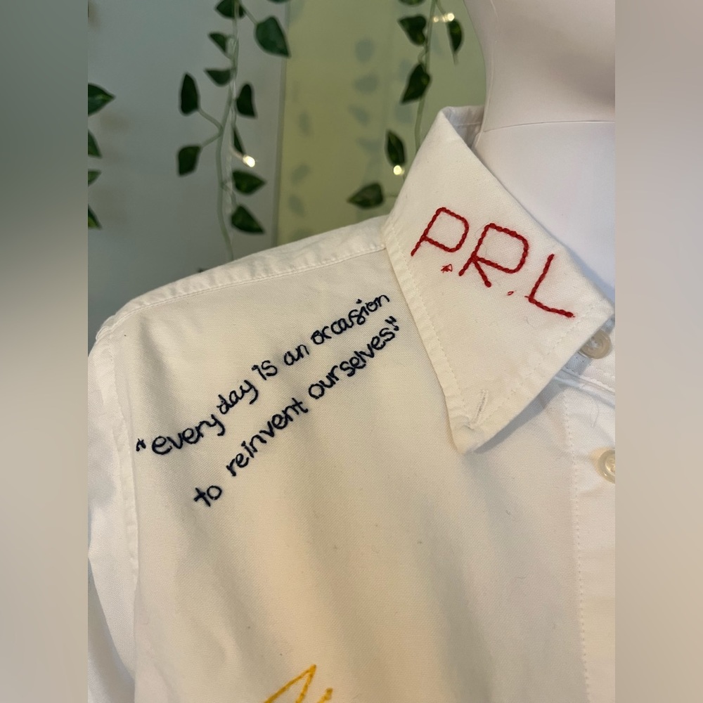 Polo Ralph Lauren Embroidered White Button Down Shirt
